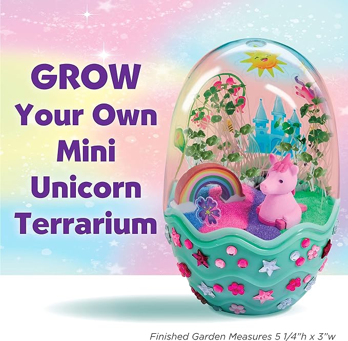 Creativity for Kids Mini Garden: Magical Unicorn Terrarium Kit - Unicorn Gifts for Girls, Kids Crafts and Unicorn Toys Ages 6-8+,Unique Gifts for Kids