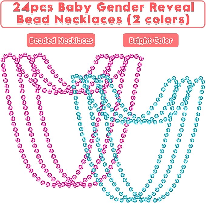 Winrayk Baby Gender Reveal Party Favors Supplies Boy or Girl Gender Reveal Ideas Badge Pin Button Pin Silicone Bracelet Photo Prop Necklace 104Pcs Baby Shower Favors Pink Blue Gender Reveal Decor Game