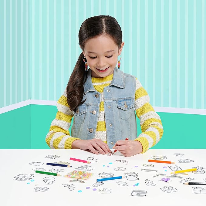 Just Play Shrinky Dinks Jewelry Set, 60 Shrinky Dinks, Kids Arts and Crafts Activity Set, Kids Toys for Ages 5 Up, Amazon Exclusive