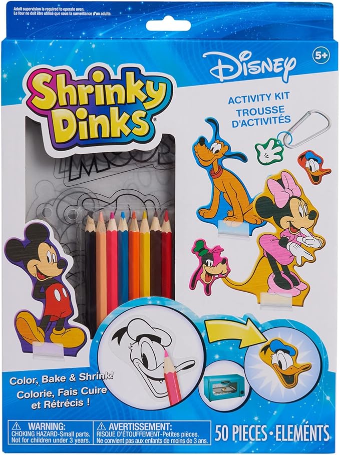 Shrinky Dinks Disney Classics Kit, 15 Pre-Printed Shrinky Dinks Sheets, Kids Toys for Ages 5 Up by Just Play