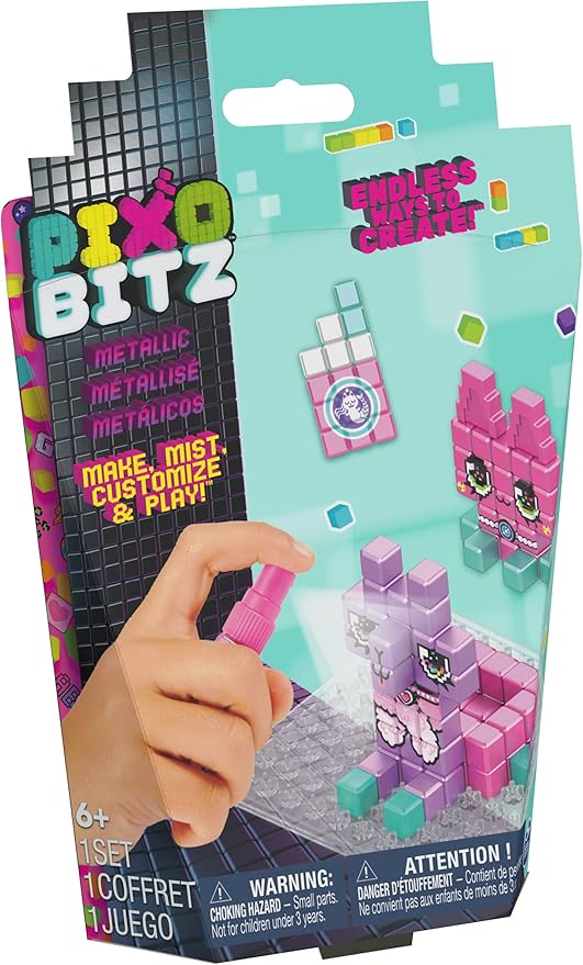 Metallic Pack with 156 Exclusive Water Fuse Beads, Decos and Accessories, Makes 3D and 2D Creations with No Heat, Arts and Crafts Kids Toys