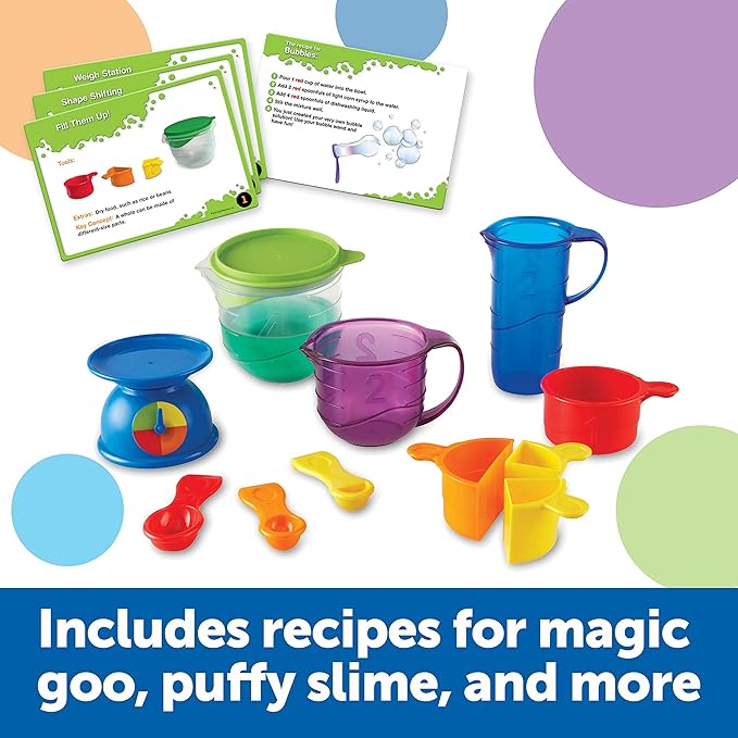 Learning Resources Mix And Measure Activity Set, 22 Pieces, Ages 3+,Experiment Mixing Tools, Science Toys for Kids,Science Experiments