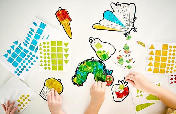Creativity for Kids The Very Hungry Caterpillar Party Supplies: Sticker Suncatchers - 24 Birthday Party Favors, Toddler Party Favors for Kids Ages 3-5+, Kids Toys Bulk