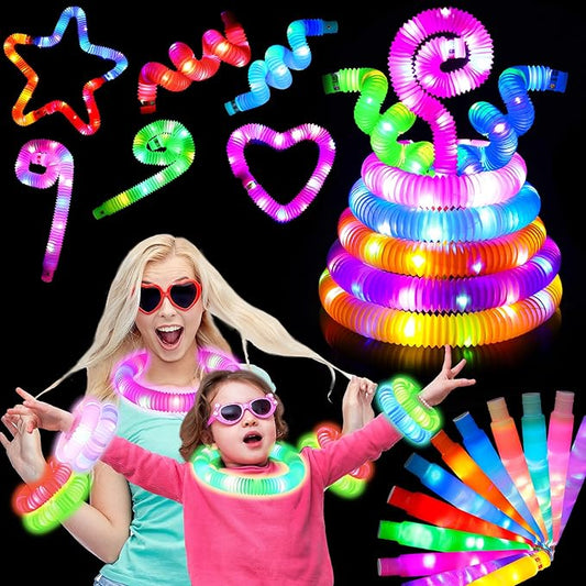 15 PCS Glow Sticks, Glow in The Dark Party Supplies, Bulk Light Up Party Favors, Glow Bracelets Necklaces, Neon Party Decorations,Valentine's Day Birthday Wedding Camping Fun