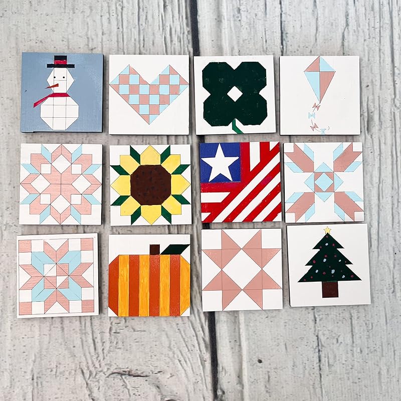Oversized Unfinished Barn Quilt Square Wooden Sign for Painting, Country Decor Wall Art Quilts Blocks DIY Paint Crafts (18 inches, Rail Fence) AVTRBoutique