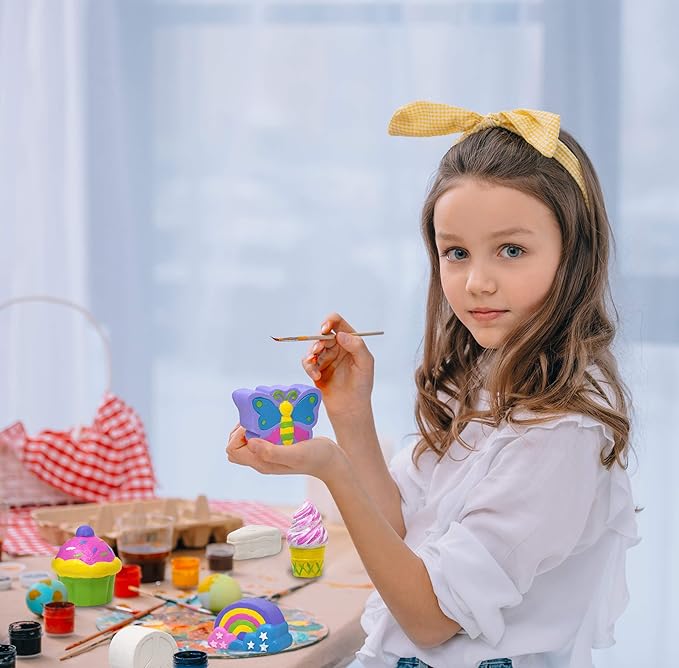 Decorate Your Own Figurines, Paint Your Own Kids Set - Includes Six Figurines, Paint Brush, Six Pots of Paint