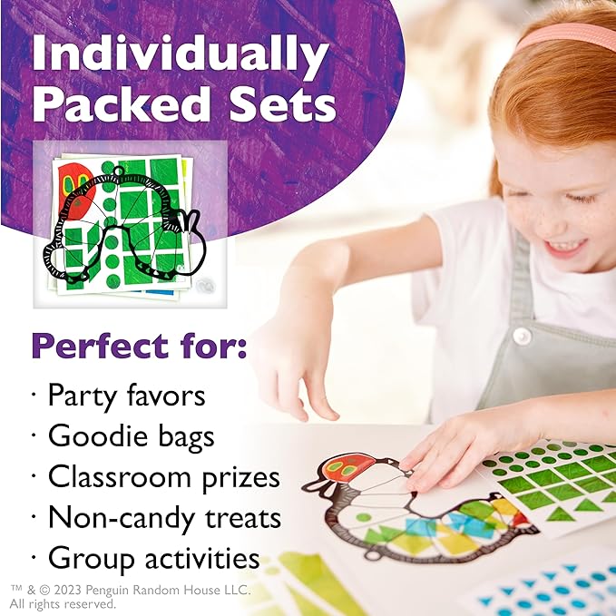 Creativity for Kids The Very Hungry Caterpillar Party Supplies: Sticker Suncatchers - 24 Birthday Party Favors, Toddler Party Favors for Kids Ages 3-5+, Kids Toys Bulk