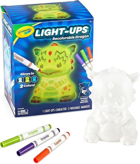 Crayola Light Ups Dragon, Reusable Holiday Craft, Light Up Toy, Indoor Holiday Decor, Toys for Kids, Arts & Crafts, Dragon Gift, 4+