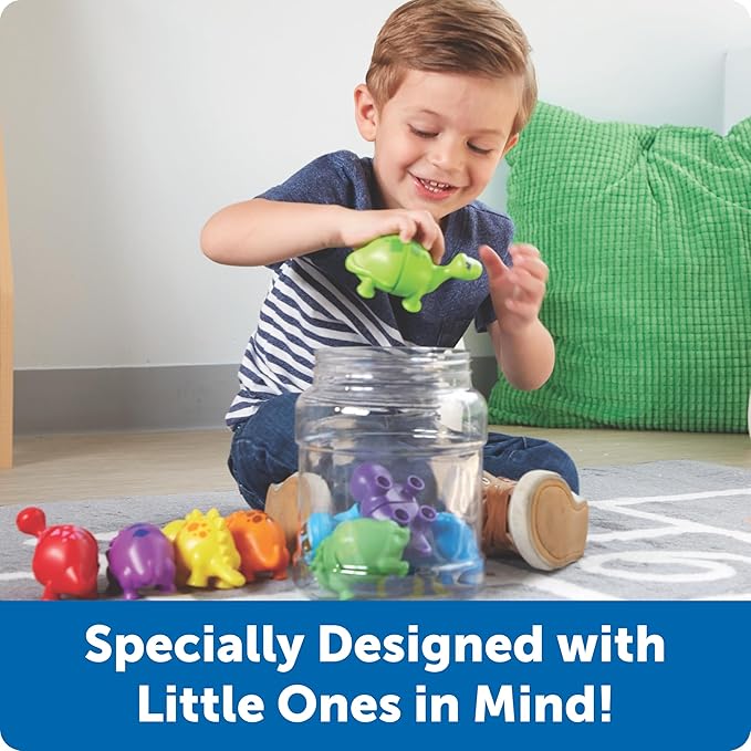 Learning Resources Snap-n-Learn Matching Dinos - 18 Pieces, Ages 18+ Months Toddler Fine Motor Toys, Counting & Sorting Toy, Shape Sorting, Dinosaurs Toys, Sensory Bin Toys