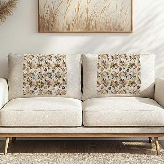 Retro Rose Head Protector for Sofa Fabric Recliner Headrest Cover Breathable 1/2/3 Seater Sofa Headrest Slipcovers for Home Couch Loveseats Decoration