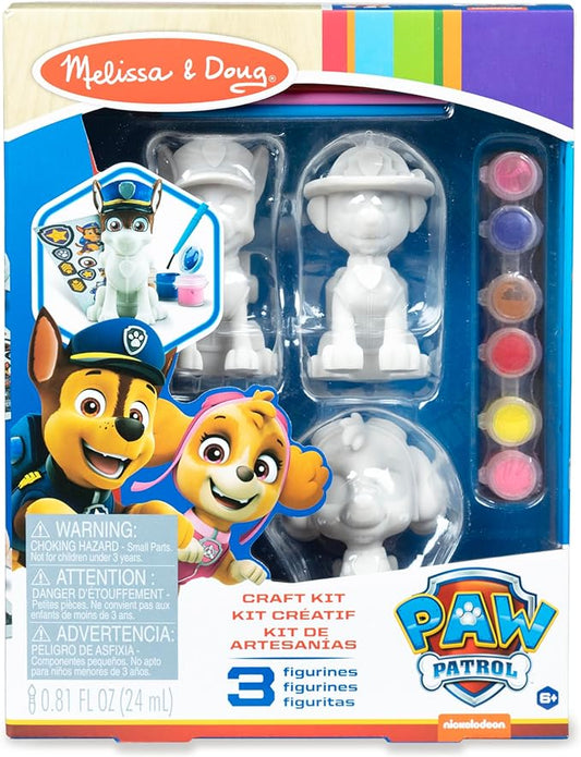 Melissa & Doug PAW Patrol Craft Kit - 3 Decorate Your Own Pup Figurines - Painting Kit, Toy Figures, Arts And Crafts Activity For Kids Ages 6+