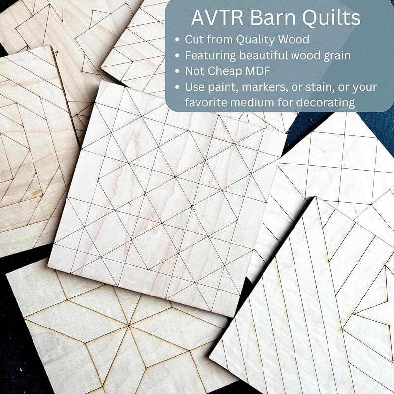 Extra Large Unfinished Barn Quilt Square Wooden Sign, Country Decor Canvas Quilts Blocks (21 inches, Star of the Milky Way)