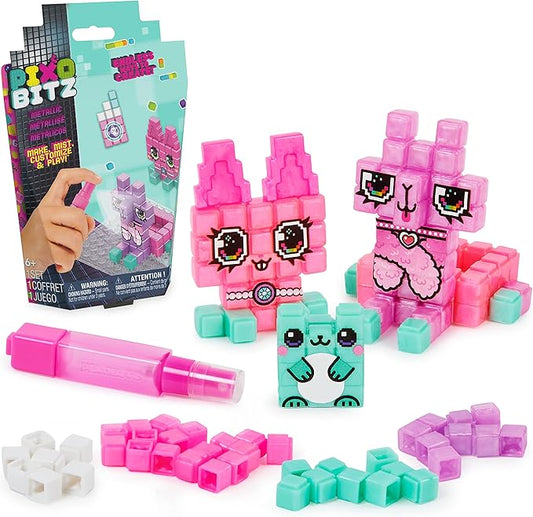 Metallic Pack with 156 Exclusive Water Fuse Beads, Decos and Accessories, Makes 3D and 2D Creations with No Heat, Arts and Crafts Kids Toys