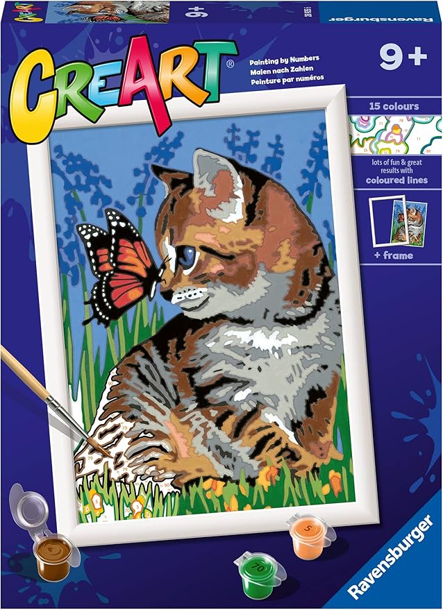 Ravensburger CreArt Best Friends Paint by Numbers Kit - Engage Your Kids Creatively | Complete Set for Beginner Artists | for Age 9 and Above | Ideal for Home Decor or Gift