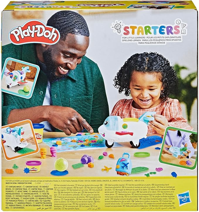 Play-Doh Airplane Explorer Starter Set, Preschool Toys for 3 Year Old Girls & Boys & Up with Jet, World Map Playmat, 3 Accessories, & 4 Modeling Compound Colors
