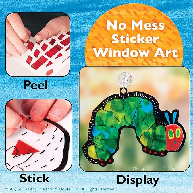 Creativity for Kids The Very Hungry Caterpillar Party Supplies: Sticker Suncatchers - 24 Birthday Party Favors, Toddler Party Favors for Kids Ages 3-5+, Kids Toys Bulk