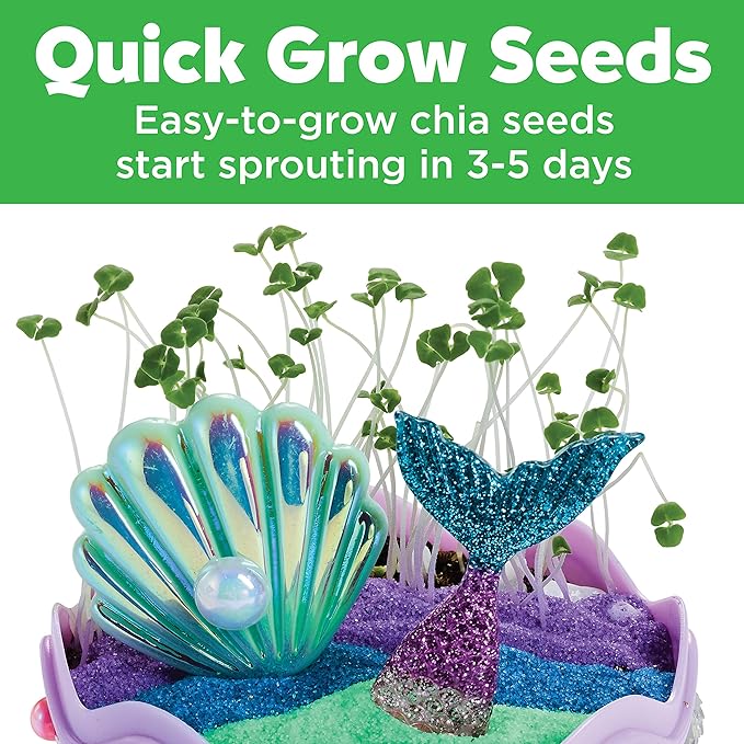 Creativity for Kids Mini Garden: Mermaid Terrarium Kit - Mermaid Gifts for Girls, Crafts for Kids and Mermaid Toys Ages 6-8+, Stocking Stuffers for Kids