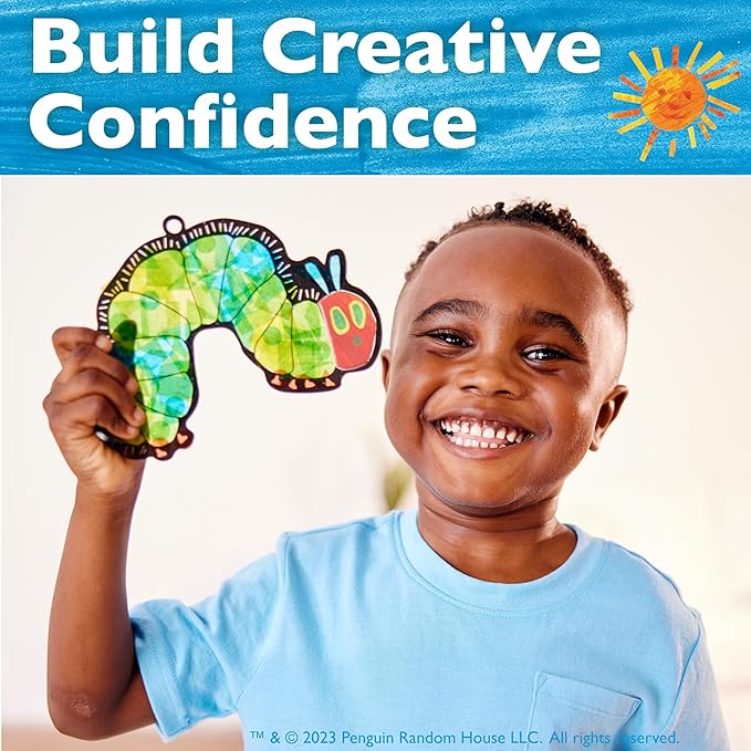 Creativity for Kids The Very Hungry Caterpillar Party Supplies: Sticker Suncatchers - 24 Birthday Party Favors, Toddler Party Favors for Kids Ages 3-5+, Kids Toys Bulk