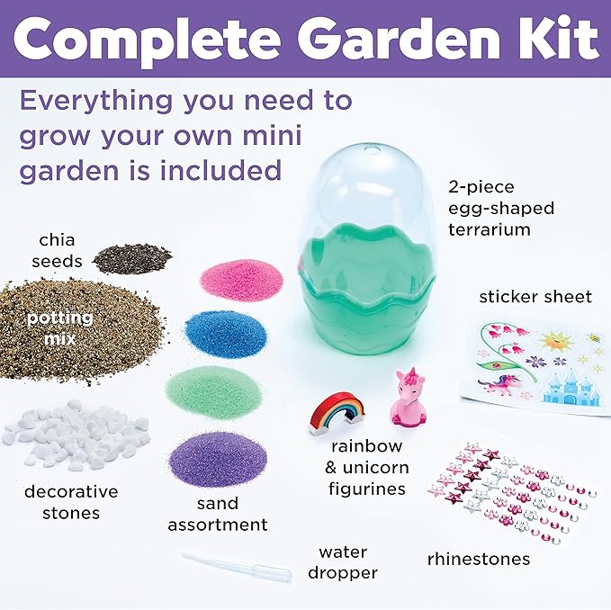 Creativity for Kids Mini Garden: Magical Unicorn Terrarium Kit - Unicorn Gifts for Girls, Kids Crafts and Unicorn Toys Ages 6-8+,Unique Gifts for Kids