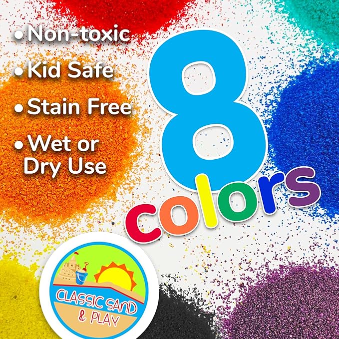 Classic Sand and Play Red Colored Play Sand, 20 lb. Bag, Natural and Non-Toxic, Fun Wet and Dry Indoor and Outdoor, Sandbox, Therapy, and Table Use, Building, Stimulate Sensory Needs
