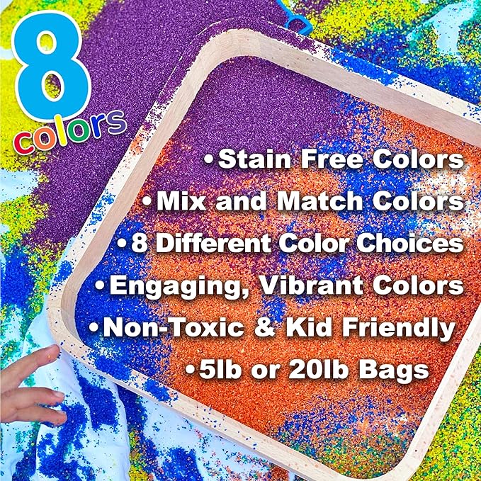 Classic Sand and Play Red Colored Play Sand, 20 lb. Bag, Natural and Non-Toxic, Fun Wet and Dry Indoor and Outdoor, Sandbox, Therapy, and Table Use, Building, Stimulate Sensory Needs