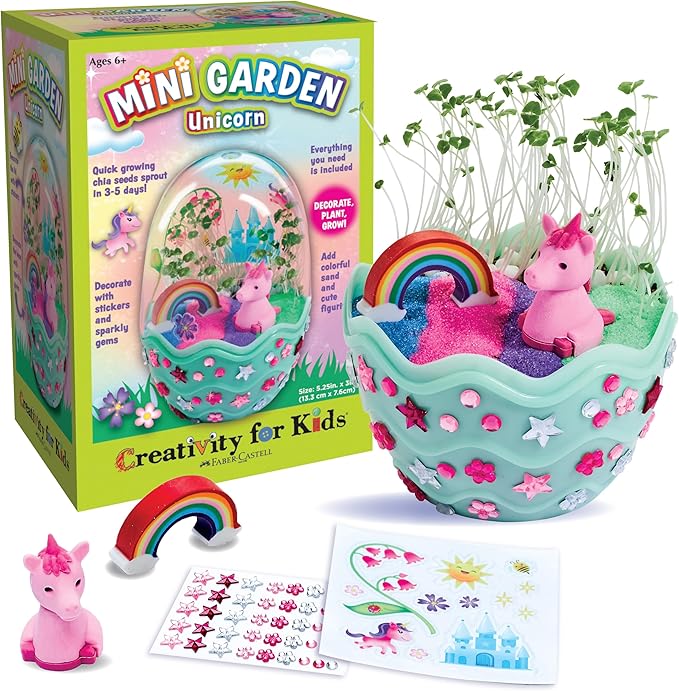 Creativity for Kids Mini Garden: Magical Unicorn Terrarium Kit - Unicorn Gifts for Girls, Kids Crafts and Unicorn Toys Ages 6-8+,Unique Gifts for Kids